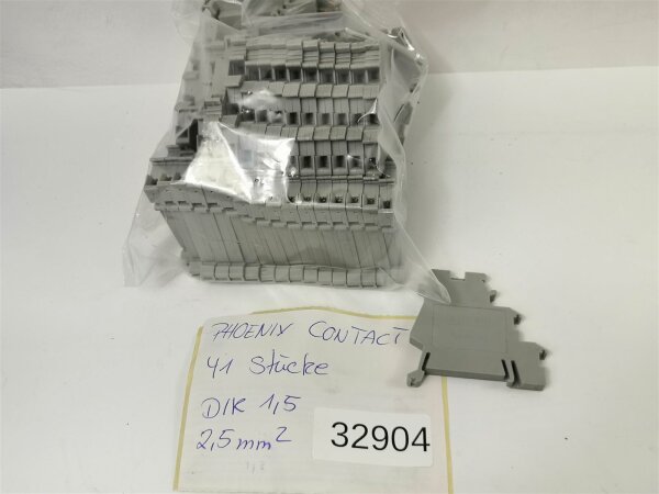41 STÜCKE Phoenix Contact DIK 1,5 2,5mm² Reihenklemme Durchgangsklemme Grau
