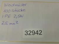 100 STÜCKE Weidmüller IPE 2,5N 2,5mm²...