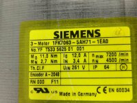 Siemens 1FK7063-5AH71-1EA0 Servomotor