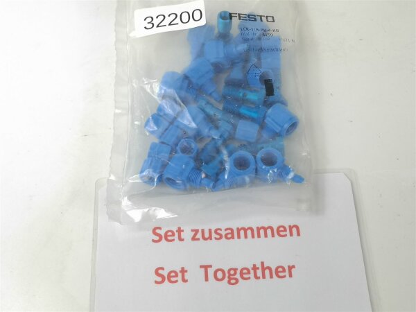 10x Stk SET FESTO LCK-1/8-PK-4-KU Schnellverschraubung 6259