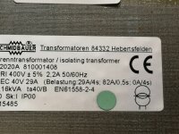 Schmidbauer 12020A 810001408 Trenntransformator Trafo