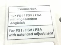Trimmerbox Für FS1 FSV FSA mit abgesetztem Abgleich