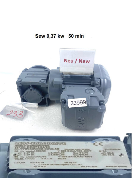 SEW 0,37 KW 50 min Getriebemotor WF20 DRS71S4/IS Gearbox