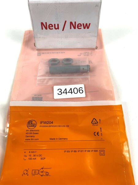ifm IFW204 induktiver Sensor IFK3004UBPKG/K1/SC/US-104