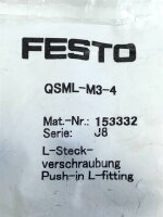 Pro Packung 10 Stk! FESTO QSML-M3-4 153332 J8 Mini L-Steckverschraubung