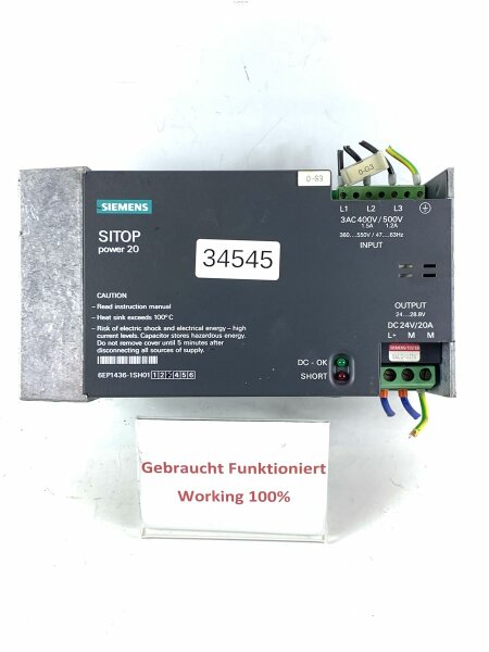 Siemens SITOP power 20 6EP1436-1SH01 Netzteil Spannungsversorgung