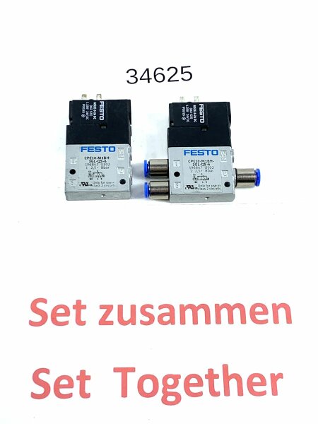 2 STÜCK ZUSAMMEN FESTO CPE10-M1BH-3GL-QS-6 196847 U502 Magnetventil Ventil