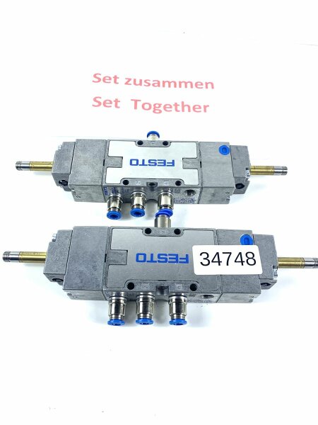 2 STÜCKE SET FESTO MFH-5/3-G-1/8-S-B Magnetventil Ventil 30993