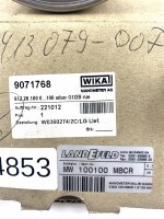 WIKA 9071768 Manometer Waagerecht 100mm 0-100 mbar G1/2