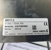 ZIEHL-ABEGG BR17-3 Bremswiderstand 357216 1,75 kw
