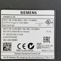 SIEMENS SINAMICS V20 1P 6SL3210-5BE13-7UV0 Frequenzumrichter 0,37 kW