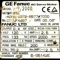 GE Fanuc A06B-0372-B577#7000 AC Servo Motor