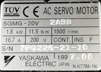 Yaskawa SGMG-20V 2ABB Servomotor