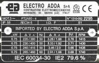 ELECTRO ADDA FT2A80-4 Drehstrommotor Elektromotor