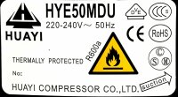 HUAYI HYE50MDU Kompressor Verdichter Kühlkompressor...
