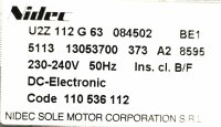Nidec U2Z 112 G 63 084502 BE1 Waschmaschinenmotor Motor...