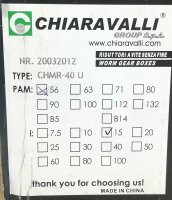 Chiaravalli CHMR-40 U Schneckengetriebe i= 15