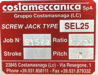 Costameccanica SEL25 Getriebe Ratio = 1/30