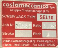 Costameccanica SEL10 Getriebe i=1/30
