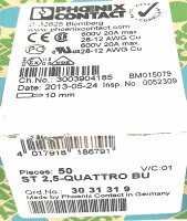 INHALT 50 STK Phoenix Contact ST 2,5-QUATTRO BU 3031319 Reihenklemme Durchgangsklemme Klemme