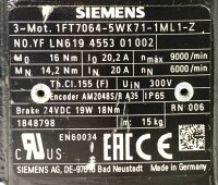 Siemens 1FT7064-5WK71-1ML1-Z Servomtor