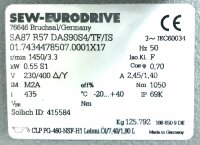 SEW 0,55 Kw 3,3 min SA87 R57 DAS90S4/TF/IS Getriebemotor...