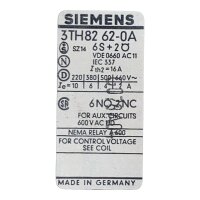 Siemens 3TH82 62-0A 3TH8262-0A Leistungsschütz Schütz