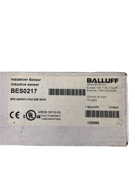 BALLUFF BES0217 BES Q40KFU-PAC20B-S04G induktiver Sensor 125886