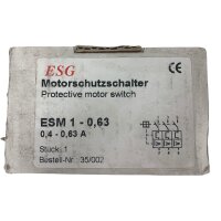 ESG ESM 1-0,63 Motorschutzschalter Schalter 0,4-0,63A
