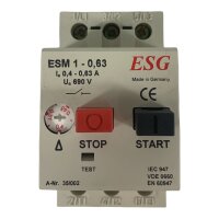 ESG ESM 1-0,63 Motorschutzschalter Schalter 0,4-0,63A