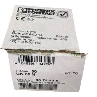 SET INHALT 47 STÜCK Phoenix Contact UK 35 N Durchgangsklemme Reihenklemme Klemme 3074130