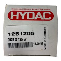 HYDAC 1251205 0025 S 125 W Filterelement Filter