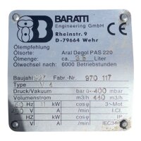 BARATTI V4 3,5 L Drehkolbengebläse Verdichter...