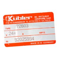 Kübler 72603 92025994 Zähler Digitalzähler