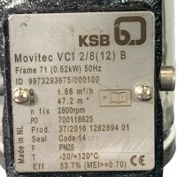 KSB Movitec VCI 2/8(12) B 50Hz mehrstufige...
