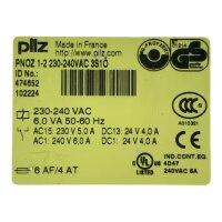 Pilz PNOZ 1-2 230-240VAC 3S1Ö Sicherheitsrelais 474652 102224