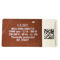 C.E.SET MCA52/64-148/KT15 Waschmaschinenmotor 390W