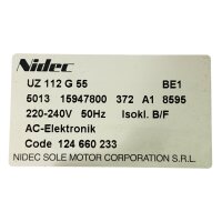 Nidec UZ112G55 Waschmaschinenmotor 220-240V 50Hz
