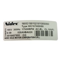 Nidec WC107A50I00 16003188102 Waschmaschinenmotor 195V 300Hz
