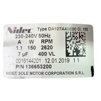 Nidec DA107A40E00 Wäschetrocknermotor Motor1366532008