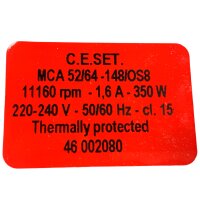 C.E.SET MCA 52/64-14/OS8 Wäschetrocknermotor Motor 46002080