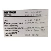 Oerlikon A-D42-9402 BVS-25-230Z Inverter