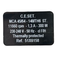 C.E.SET MCA45/64-148/TH6 Antriebsmotor AS6017127 230-240V 50Hz