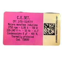 C.E.SET CPI 2/55-132/KT11 Antriebsmotor 158690 220-240V 50Hz