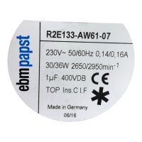 ebmpapst R2E133-AW61-07 Gebläse Ventilator 373647