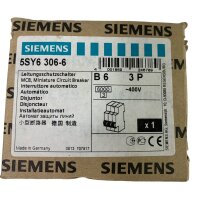 SIEMENS 5SY63 MCB B6 Leitungsschutzschalter 5SY6306-6