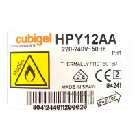 cubigel HPY12AA E27B6B2Z0001 Kompressor Verdichter Kühlkompressor 220-240V 50Hz