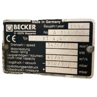 BECKER VT 4.40 Vakuumpumpe 40/48 m³/h