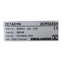 ZIEHL-ABEGG ZETADYN 2CF023S4 Regelgerät Inverter