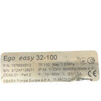 EBARA Ego easy 32-100 Elektronische Heizungspumpe...